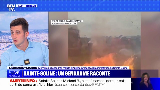 Sainte-Soline: Les plus vieux gendarmes de l'escadron n'ont jamais connu un niveau de violence pareil , affirme le Lieutenant Martin