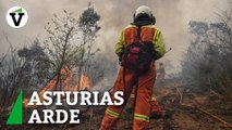 Asturias arde: suma 116 incendios mientras sigue cortada la A-8 con Galicia