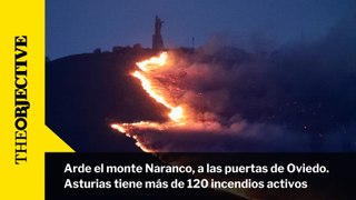 Arde el monte Naranco, a las puertas de Oviedo.