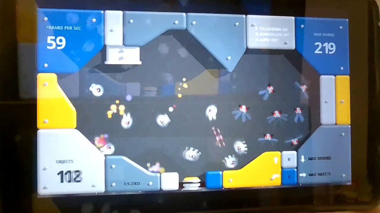 Kaching! Box Orx Benchmark tool running on Android (debug mode)