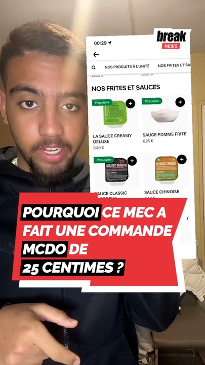 Pourquoi ce mec a fait une commande Mcdo de 25 centimes ?