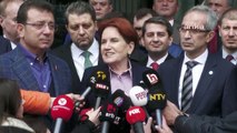 İYİ Parti Genel Başkanı Meral Akşener, kurşunlanan İl Başkanlığı önünde açıklamalarda bulundu