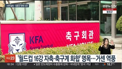 등 떠밀려 사면 철회…정몽규 축구협회장 뒷북 사과