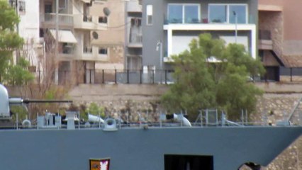 Piraeus 30/12/2021 the German frigate SCHLESWIG-HOLSTEIN