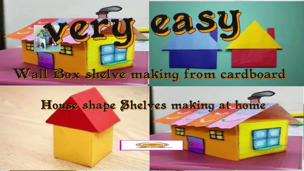 Wall Box shelve making from cardboard  House shape Shelves making at home