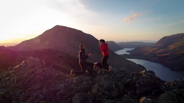 Drone footage of 'the ultimate proposal'