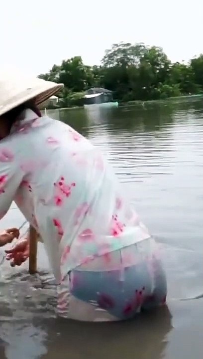 pretty girl catching fish #2