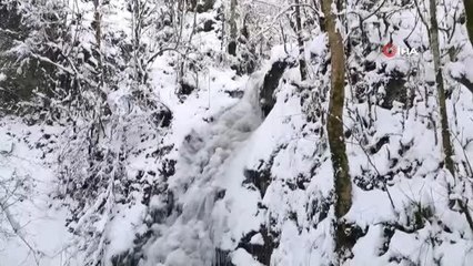 Aydınpınar Şelalesi kısmen dondu