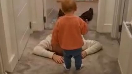 1 y/o girl knocks it out of the park with demonstrating her emergency skills