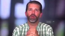 Donald Trump Jr appears on verge of tears as he reacts to father’s indictment
