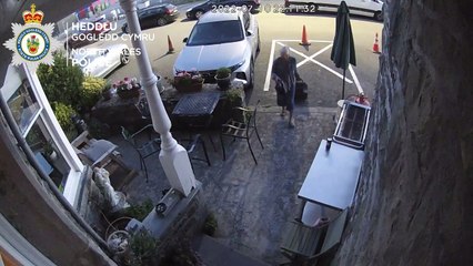CCTV captures the moment Margaret Barnes approaches the house in Barmouth
