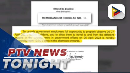Palace orders suspension of work in gov't offices from noon on April 5