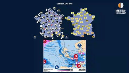 prévisions météo villes du vendredi 31 mars 2023