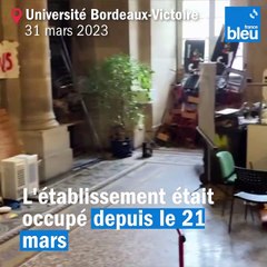 Les dégâts après l'évacuation de l'université Bordeaux-Victoire
