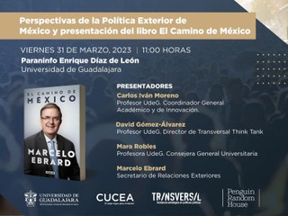 #EnVivo Conferencia "Perspectivas de la Política Exterior de México" y presentación del libro "El camino de México", a cargo deMarcelo Ebrardd.
