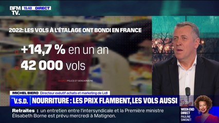 Inflation: dans les supermarchés, "les vols ont augmenté", affirme Michel Biero (Lidl)