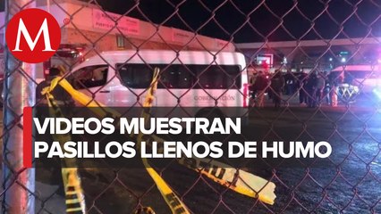 Download Video: Difunden nuevos videos del incendio en el INM de Cd. Juárez, muestran celdas llenas de humo