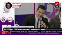 Inicia última sesión de Francisco Javier Acuña como comisionado del INAI