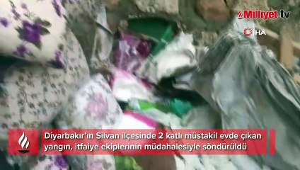 Silvan’da çıkan yangında ev kullanılamaz hale geldi