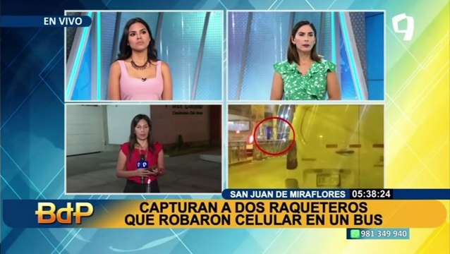 SJM: Grupo Terna captura a dos raqueteros que robaron celular a una mujer en el bus