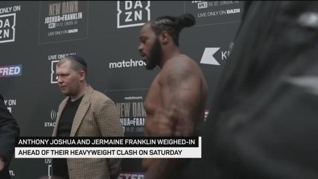 Joshua and Franklin weigh-in ahead of heavyweight showdown