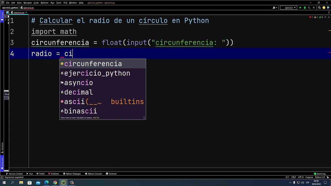 Calcular el radio de un círculo en Python - Vídeo Dailymotion