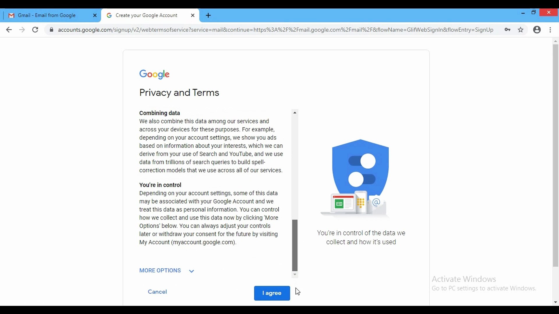 how to create gmail account