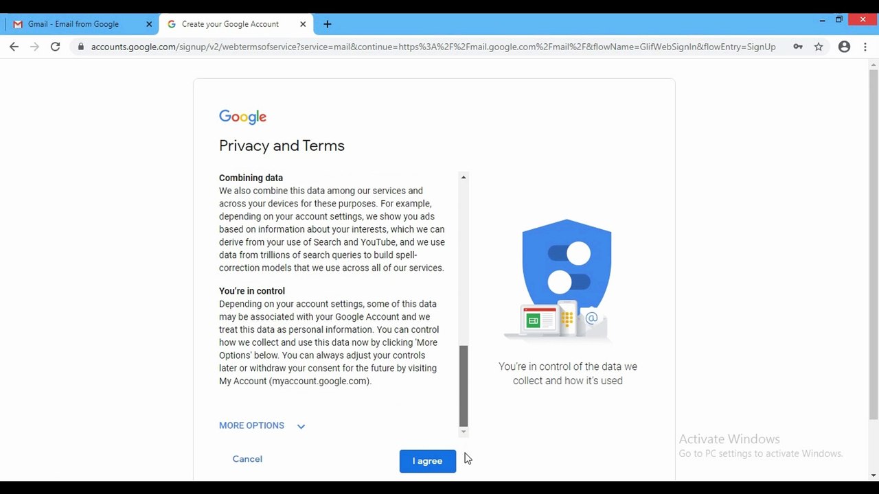 how to create gmail account