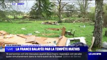 Tempête Mathis: des gros dégâts constatés à Buzançais (Indre) après le passage d'une tornade