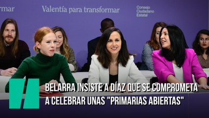 Belarra insiste a Díaz que se comprometa a celebrar unas "primarias abiertas"