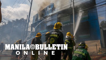Fire razed a two-story residential building along Don A. Roces Ave. in Quezon City