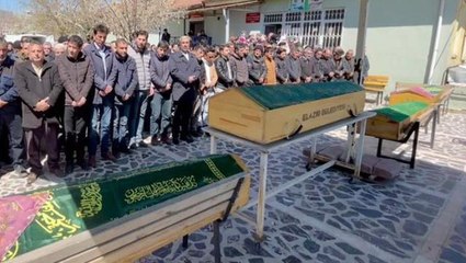 Yan yana 6 tabut! Genç öğretmen, katlettiği ailesiyle birlikte defnedildi