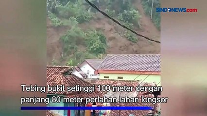 Download Video: Tebing Setinggi 100 Meter Longsor di Kuningan, Permukiman Penduduk Terancam