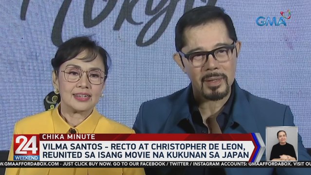 Vilma Santos at Christopher de Leon, reunited sa isang movie na kukunan sa Japan | 24 Oras Weekend
