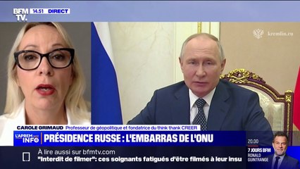 Présidence russe au Conseil de sécurité de l'ONU: "C'est une claque pour l'Ukraine", analyse Carole Grimaud, professeur en géopolitique