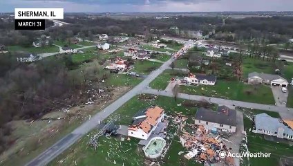 Widespread tornado damage in Illinois