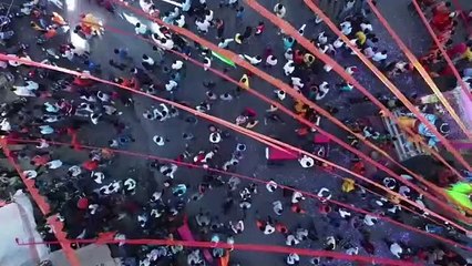 रामनवमी पर ड्रोन से देखे शहर में भव्य जुलूस का नजारा