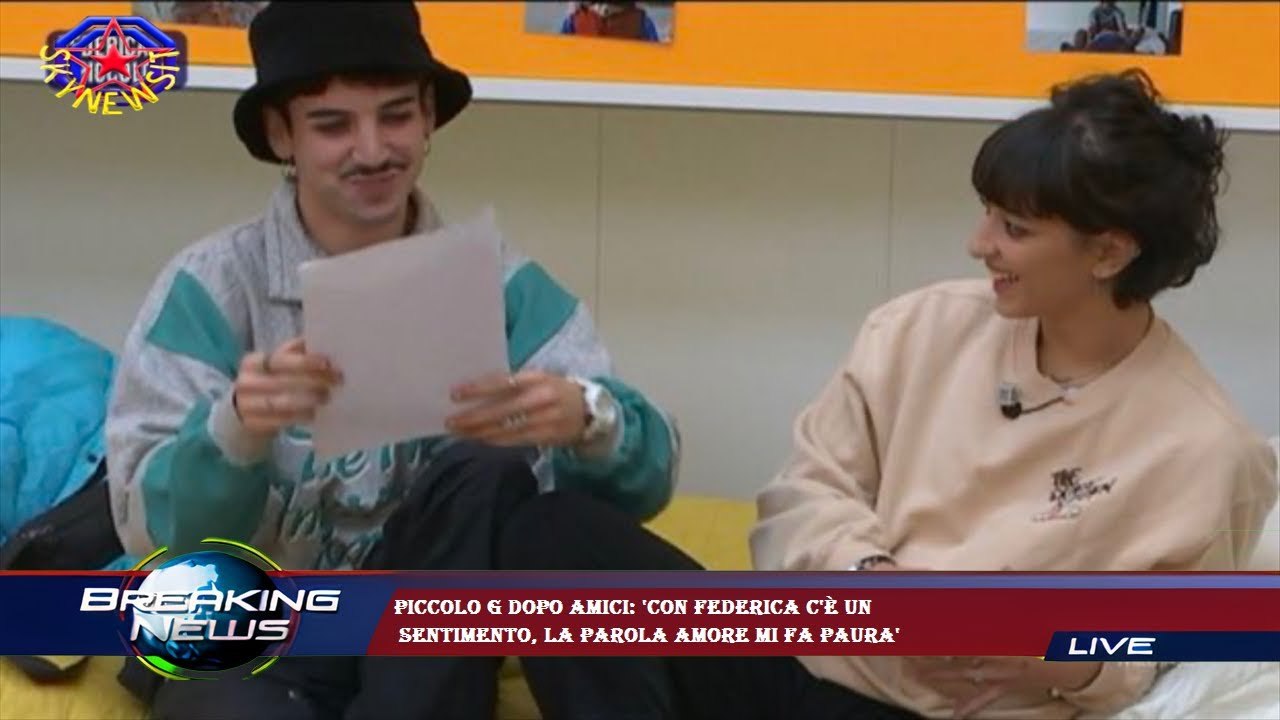 Piccolo G dopo Amici: 'Con Federica c'è un  sentimento, la parola amore mi fa paura'