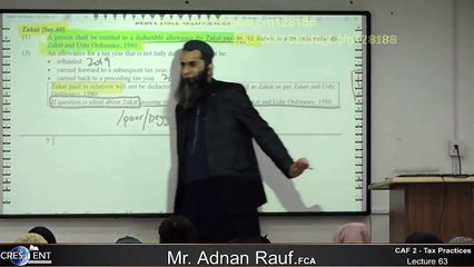 CAF-2 || Lecture 63 || Tax | sir Adnan Rauf | 2023