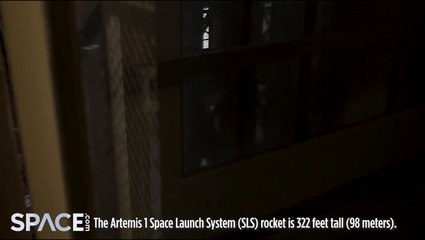 Footage Of Artemis 1 Moon Rocket - View From A RIde On The VAB Elevator