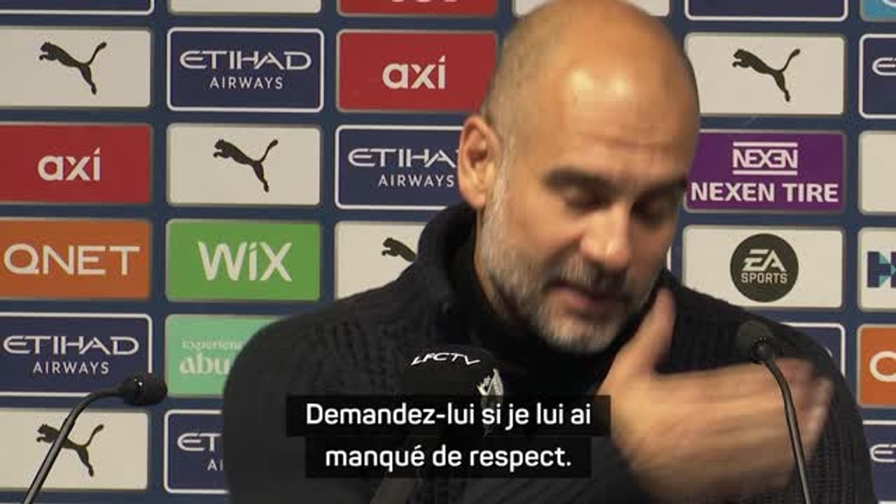 29e j. - Guardiola met fin au début de polémique : "Demandez-lui si je lui ai manqué de respect"