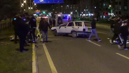 Sürücüsünün direksiyon hakimiyetini kaybettiği otomobil takla attı: 1 yaralı