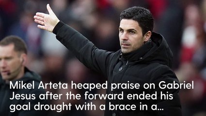 Mikel Arteta hails Gabriel Jesus after ending goal drought in Arsenal win against Leeds