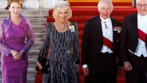 Queen Consort Camilla sports Queen Elizabeth’s diamond necklace at state banquet