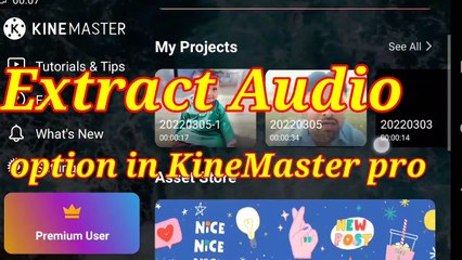 how to add extract audio in kinemaster_from video file very easy in android mobile 2023
