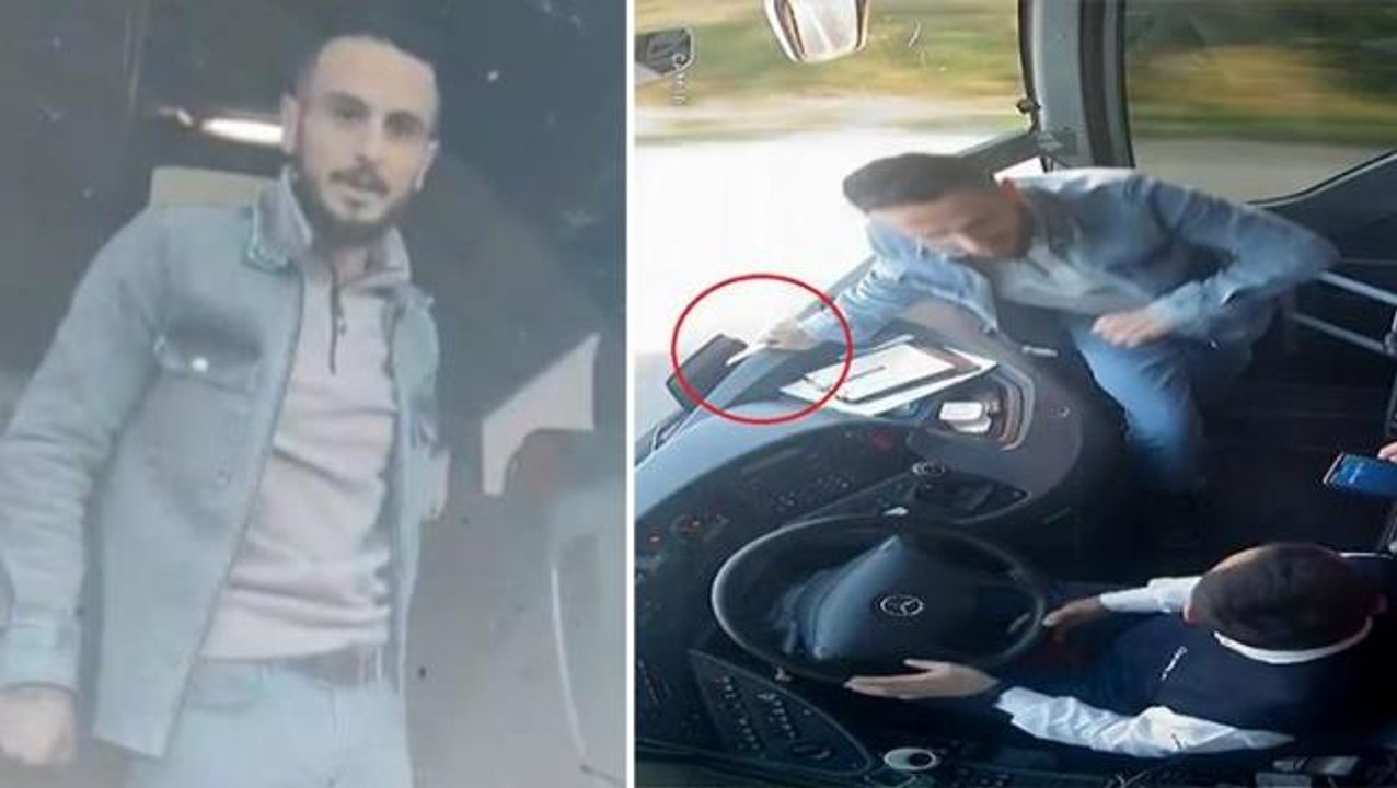 Hareketli dakikalar! Yolcu otobüsünde kaptanı bıçakla rehin alıp aracı kaçırdı