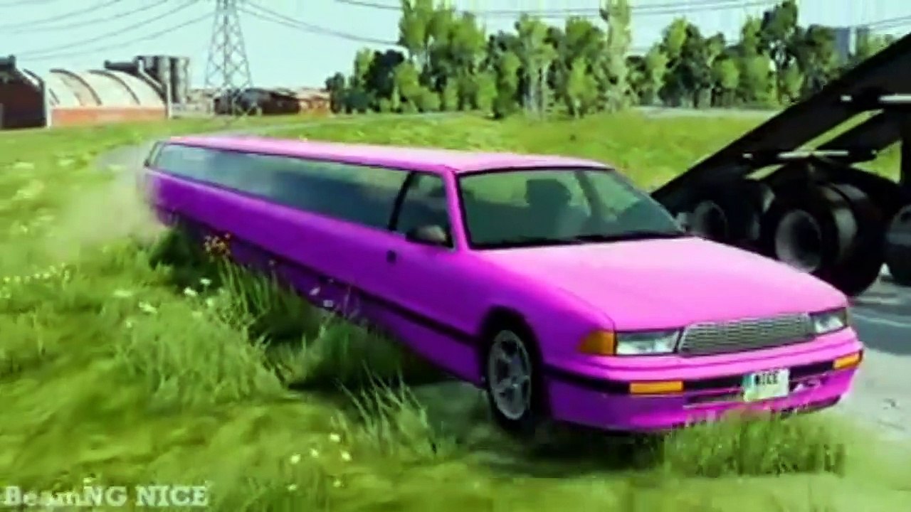 Super Long Cars With Rails And Tractor Truck Rescue - BeamNG.drive