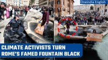 Rome: Climate activists turn country’s 17th century landmark fountain black | Oneindia News