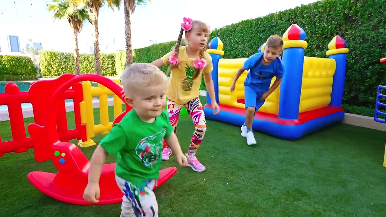 Oliver  Diana  and Roma Built a Circle, Triangle, Square Secret Room