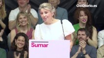 Yolanda Díaz agradece a todos los políticos presentes en la presentación de su candidatura y tiene la mano a Podemos: 